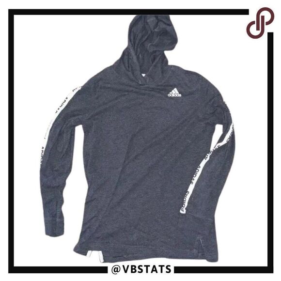 Youth Large Adidas Gray-White LS Hoodie‎ - Picture 1 of 5